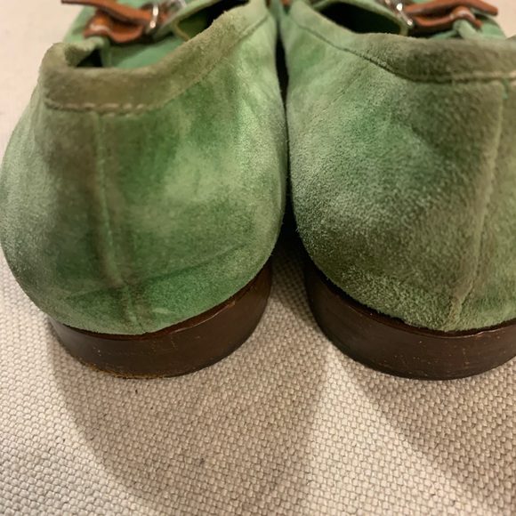 Designer PRADA Apple Green Suede Loafers w/ Leather Buckles.Sz 36 - Picture 10 of 10